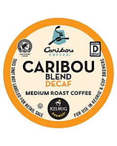 Caribou Coffee Single-Serve Coffee K-Cup, Decaffeinated, Caribou Blend, Carton Of 24