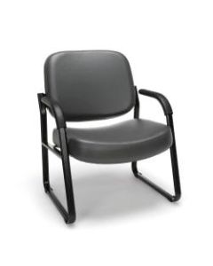 OFM Big And Tall Anti-Bacterial Guest Reception Chair With Arms, Charcoal/Black