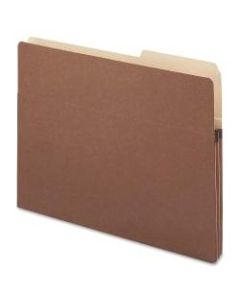 Smead 2/5-Cut Top-Tab File Pockets, Letter Size, 1 3/4in Expansion, 30% Recycled, Redrope, Box Of 25