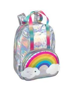 Delias Girls Backpack, Holographic Silver Rainbow