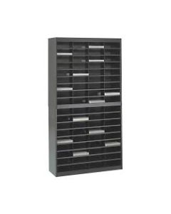 Safco E-Z Stor Steel Literature Organizer, 72 Compartments, 71inH, Black