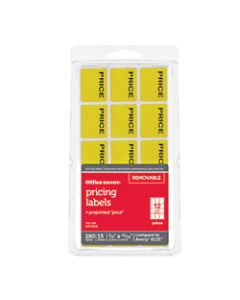 Office Depot Brand Price Tags, 3/4in x 15/16in, Yellow, Pack Of 180
