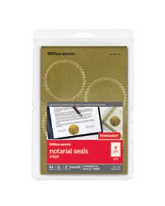 Office Depot Brand Permanent Self-Adhesive Notarial Seals, 2in Diameter, Pack Of 44