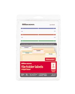 Office Depot Brand Print-Or-Write Color Permanent Inkjet/Laser File Folder Labels, OD98815, 5/8in x 3 1/2in, Assorted Colors, Pack Of 252