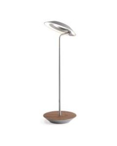 Koncept Royyo LED Desk Lamp, 17-7/16inH, Silver/Oiled Walnut Base Plate