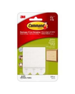 Command Damage-Free Picture Hanging Strips, Medium, White, Pack Of 3
