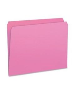 Smead File Folders, Letter Size, Straight Cut, Pink, Box Of 100
