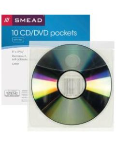 Smead Self-Adhesive CD/DVD Pockets - 4.9in Height x 5in Width - Clear - Poly - 10 / Pack