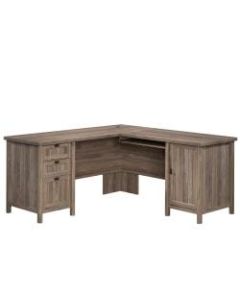 Sauder Costa 66inW L-Shaped Desk, Washed Walnut