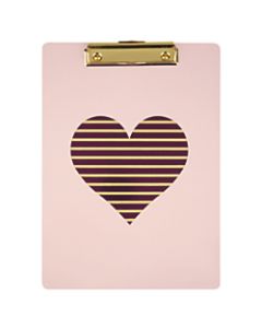 DiVoga Pink Heart Clipboard, 9in x 12in, Purple
