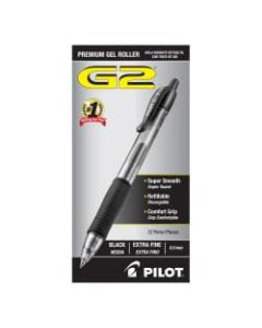 Pilot G2 Retractable XFine Gel Ink Rollerball Pens, Extra Fine Point, 0.5 mm, Black Ink, Pack Of 12 Pens