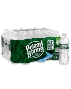 Poland Spring Brand 100% Natural Spring Water, 16.9 Oz Bottles, Pack Of 24