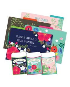 Barker Creek Card Stock Folders/Pockets, Letter Size, Petals & Prickles, Set Of 12 File Folders And 30 Library Pockets