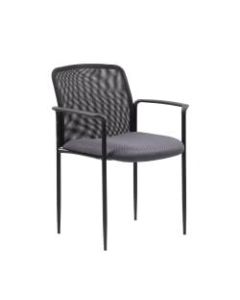 Boss Office Products Stackable Mesh Guest Chair, Gray/Black