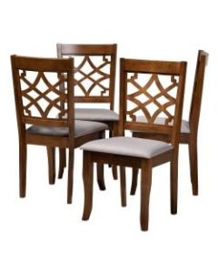 Baxton Studio Mael Dining Chairs, Gray/Walnut, Set Of 4 Chairs