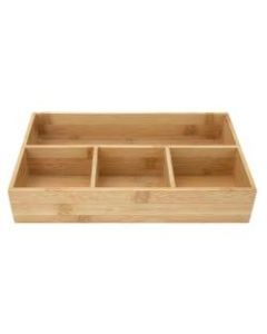 Mind Reader Bamboo Desk Organizer, 2-1/2inH x 13inW x 8inD, Brown