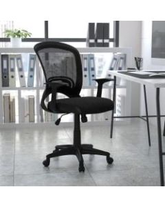 Flash Furniture Mesh Mid-Back Swivel Task Chair With Padded Seat, Black