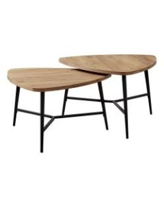 Monarch Specialties Davie 2-Piece Table Set, Golden Pine/Black