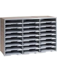 Storex Stackable Literature Sorter - 12000 x Sheet - 24 Compartment(s) - 9.50in x 12in - 20.5in Height x 14.1in Width31.4in Length - Gray - Plastic, Polystyrene - 1 Each
