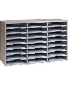 Storex Stackable Literature Sorter - 12000 x Sheet - 24 Compartment(s) - 9.50in x 12in - 20.5in Height x 14.1in Width31.4in Length - Gray - Plastic, Polystyrene - 1 Each