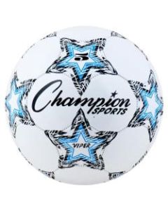 Champion Sports Viper Soccer Ball Size 5 - 8.75in - Size 5 - Thermoplastic Polyurethane (TPU) - Blue, Black, White - 24 / Case