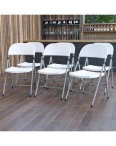 Flash Furniture Hercules Folding Chairs, Set Of 6 Folding Chairs, White/Gray