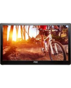 AOC 16in LED USB-Powered Portable Monitor With Case, Black, E1659FWU