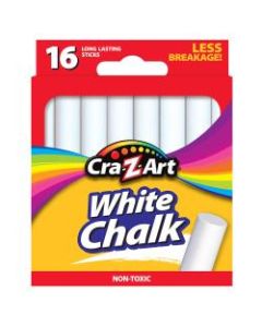 Cra-Z-Art Classroom Chalk, White, Pack Of 16 Pieces