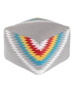 Anji Mountain Flash I Pouf Ottoman, Multicolor