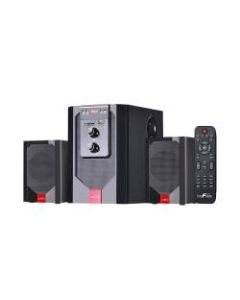 BeFree Sound BFS-40 2.1-Channel Bluetooth Surround Sound Speaker System, 9-1/4inH x 14inW x 10-1/4inD, Red/Black, 99595503M