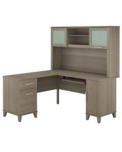 Bush Furniture Somerset L Shaped Desk With Hutch, 60inW, Ash Gray, Standard Delivery
