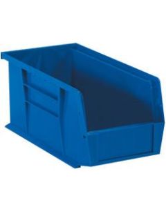 Office Depot Brand Plastic Stack & Hang Bin Boxes, Small Size, 14 3/4in x 8 1/4in x 7in, Blue, Pack Of 12