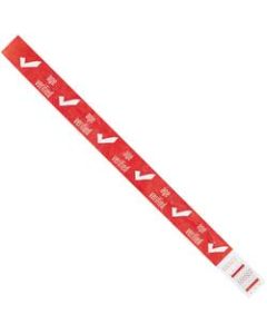 Office Depot Brand Tyvek Wristbands, "Drinking Age Verified", 3/4in x 10in, Red, Case Of 500