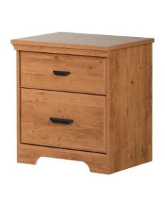 South Shore Versa 2-Drawer Nightstand, 25-1/4inH x 23inW x 17-3/4inD, Country Pine