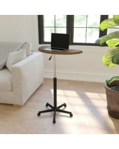 Flash Furniture Sit To Stand Mobile Laptop Computer Desk, 36-1/2inH x 25-1/2inW x 22-1/2inD, Rustic Walnut