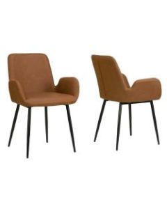 Glamour Home Alrik Dining Chairs, Brown, Set Of 2 Chairs
