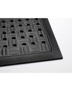 M + A Matting Cushion Station With Holes, 3 3/16ft x 12 5/16ft, Black