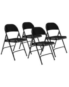 National Public Seating Series 50 Steel Folding Chairs, Black, Set Of 4 Chairs