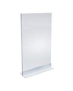 Azar Displays Acrylic T-Strip Vertical/Horizontal Sign Holders, 14in x 8-1/2in, Clear, Pack Of 10 Sign Holders