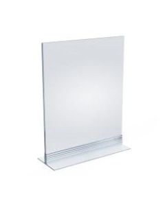 Azar Displays Acrylic T-Strip Vertical/Horizontal Sign Holders, 6in x 4in, Clear, Pack Of 10 Sign Holders