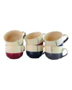 Elama 18-Oz. Stoneware Mugs, Latte Loft, Assorted Colors, Set Of 6 Mugs