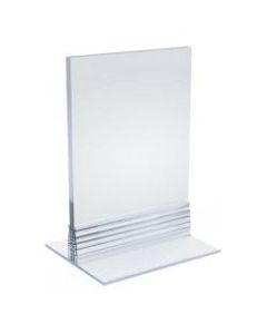 Azar Displays Acrylic T-Strip Vertical/Horizontal Sign Holders, 3-1/2in x 5in, Clear, Pack Of 10 Sign Holders
