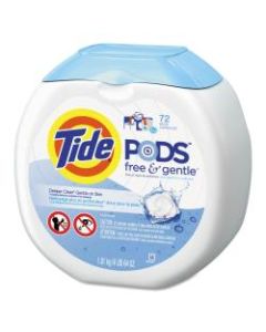 Tide Free & Gentle Laundry Detergent PODS, Pack Of 72 Pods, Carton Of 4 Packs