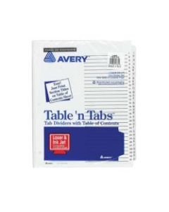 Avery Office Essentials Table N Tabs Dividers, 8 1/2in x 11in, 31 Tabs, White