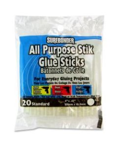 SureBonder 4in All Purpose Glue Sticks - 20 / Pack - Clear