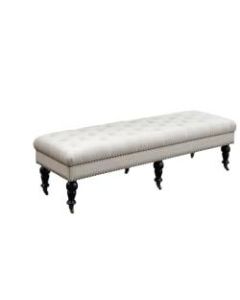 Linon Home Decor Products Liza 62in W Bench, Natural/Dark Espresso