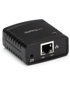 StarTech.com 10/100Mbps Ethernet to USB 2.0 Network LPR Print Server - USB Print Server with 10Base-T/100Base-TX Auto-sensing - 1 x USB - 1 x Network (RJ-45) - Fast Ethernet - External