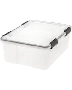 IRIS Weathertight Storage Container, 30 Quarts, 7 3/4in x 15 3/4in x 19 3/4in, Clear