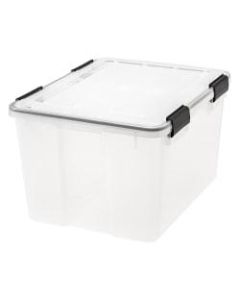 IRIS Weathertight Storage Container, 46 Quarts, 11 4/5in x 15 4/5in x 19 7/10in, Clear