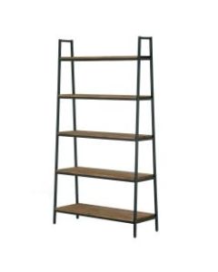 Glamour Home Ailis 72inH 5-Shelf Etagere Bookcase, Brown